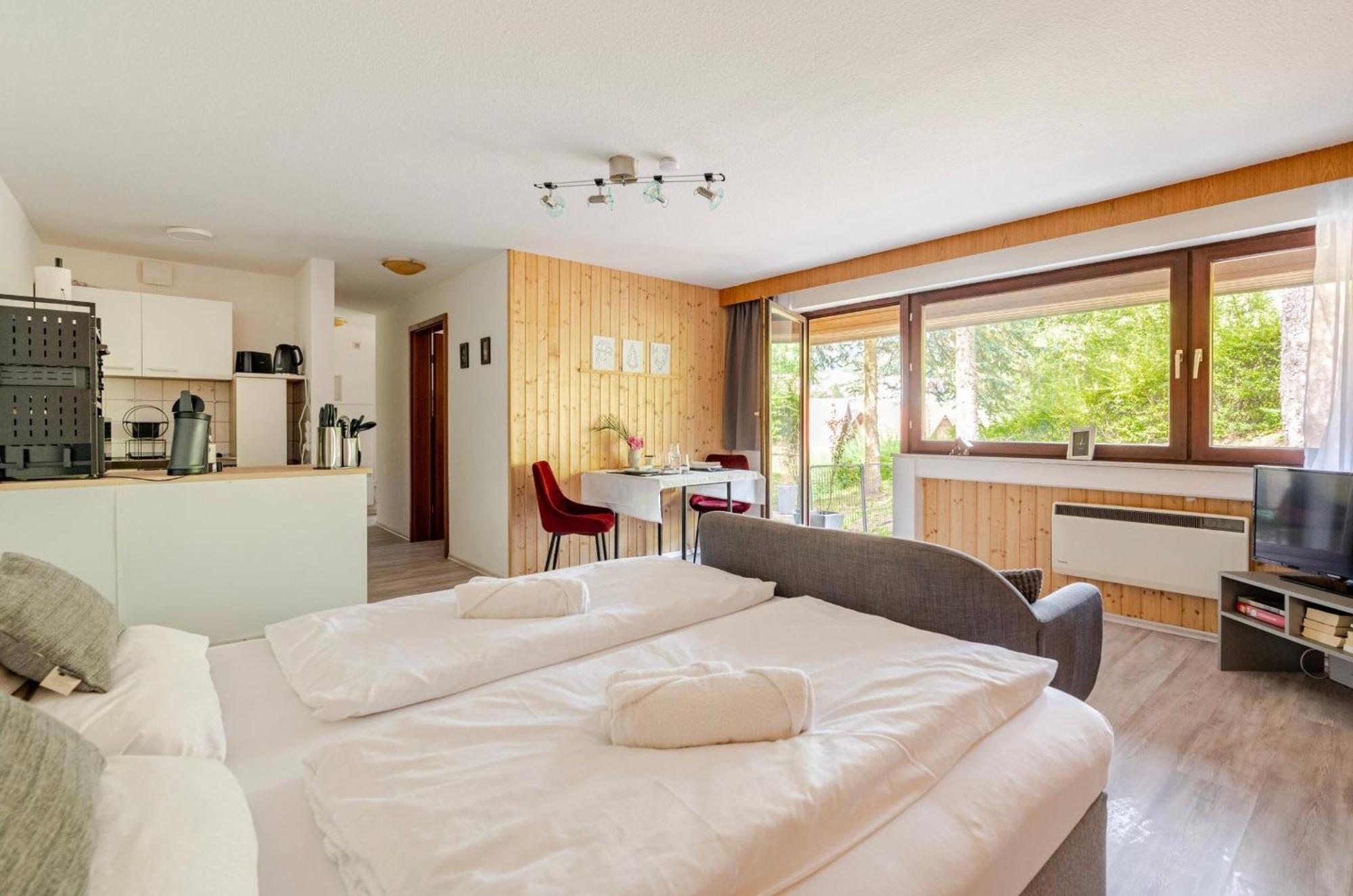 萨巴赫瓦登An Wanderwegen Gelegen Mit Terrasse Und Boxspringbett公寓 外观 照片